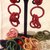 Orecchini chandelier in raffia rossa handmade