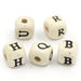  25 perle  in legno naturale Distanziatori Lettere alfabeto  A-Z   10 mm 