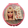 Specchietto da borsetta compatto make up Barbie idea regalo ragazza strass argento PEZZO UNICO!