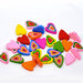 5 mix Perle  distanziatori  cuore multicolore 2,7 x2,1 cm in Legno