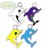 lotto unico 4 pz Charms ciondoli balena coloi mix 2,6x2,2 cm