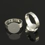 base anello regolabile in ottone color argento