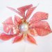 Orecchini a clip con fiore rosso fatto in Sospeso Trasparente bijoux moda donna