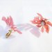 Orecchini a clip con fiore rosso fatto in Sospeso Trasparente bijoux moda donna