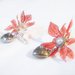 Orecchini a clip con fiore rosso fatto in Sospeso Trasparente con cuore pendente bijoux moda donna