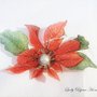 Spilla con fiore rosso fatto in Sospeso Trasparente bijoux donna idea regalo 