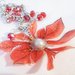 Braccialetto bracciale con ciondolo fiore rosso fatto in Sospeso Trasparente