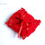 Bomboniera portaconfetti rossa per laurea - fagotto con fiore stilizzato - ad uncinetto 
