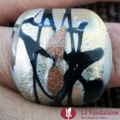 Caramello - Anello a Fascia in vetro di Murano