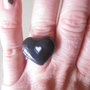 Anello cuore nero fimo