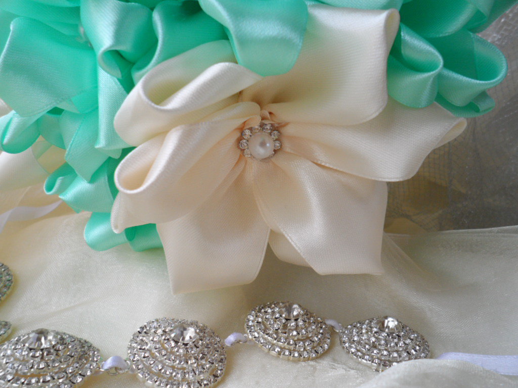 Bouquet da sposa in avorio, bouquet da sposa in perle e