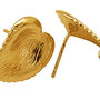 Base orecchini  foglia in ottone, colore oro (1 coppia)