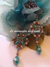 Orecchini "Esmeralda" in tessitura di perline
