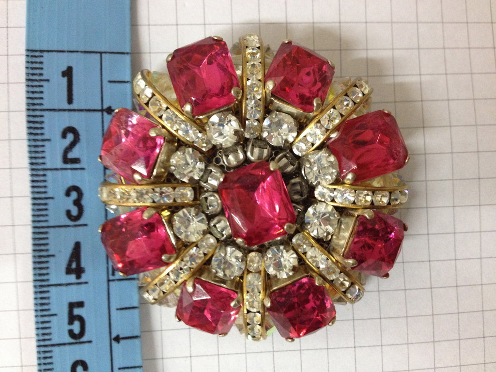 Spilla Retrò, Spilla Barocca Rossa Con Strass Croce Spilla In - Foto 6