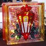 lampada lanterna natalizia dipinta a mano