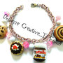 Bracciale Nutella, cookie, biscotti, girella, cioccolato, fimo, idea regalo, torta