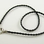 collana in simil pelle intrecciata colore nero 5 pz