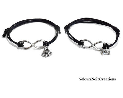 ENSIANTH Collana Con Ciondolo Zampa Di Cane E Cuore Infinito - Gioiello In Acciaio Inossidabile Per Amanti Cani
