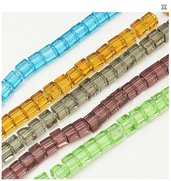 (10 fili ) cubi cristalli  misto colore  75~78pcs/filo