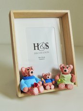 Portafoto "La famiglia degli orsetti" decorata a mano