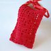 Bomboniera portaconfetti per laurea - sacchettino rosso con cuori ad uncinetto