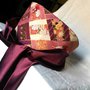 cintura obi stile giapponese fantasia floreale sfondo color vinaccia