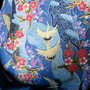cintura obi stile giapponese fantasia  sfondo blu