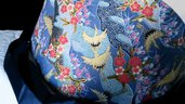 cintura obi stile giapponese fantasia  sfondo blu