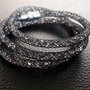 Bracciale modello Stardust nero e cristalli grigi 