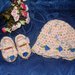 Scarpette e cappellino bebè pura lana vergine con sfumature particolari 