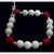 bracciale bianco con roselline rosse