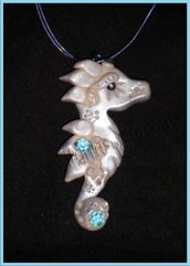 Ciondolo cavalluccio marino ooak/Pendand necklace seahorse