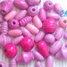 maxi lotto 40 pz perle legno toni rosa