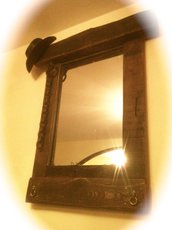 specchio rustico in legno pezzo unico