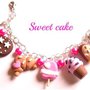 BRACCIALE CIONDOLI CHARMS FIMO CUPCAKE MACARON TORRE EIFFEL BISCOTTO CORNETTO GELATO PERLE 