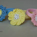 Tre elastici per capelli colorati con fiori ad uncinetto - accessori per bambine e ragazze