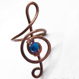 Anello chiave di violino creato a mano in rame 