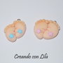 ciondolo in fimo piedini bimbi con stelline 2/2,5cm