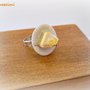 Anello con fetta di torta in pasta polimerica - Limoncella