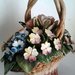 Cesto con fiori di capo in ceramica Capodimonte