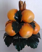 Cestino con arance in ceramica Capodimonte