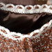 Borsa di lana a tracolla color caramello e panna