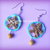 Orecchini stella marina di cartone corda turchese e perla