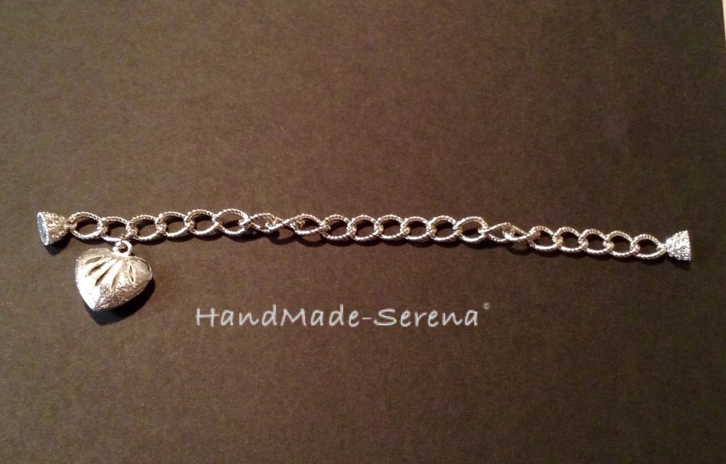 Bracelet Femme En Acier Avec Pendentif Cœur - Occasion En Parfait état - Bijou Simple Et élégant