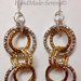 orecchini pendenti con anelli oro - bronzo e argento