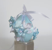 Uovo di Pasqua kanzashi azzurro piccolo