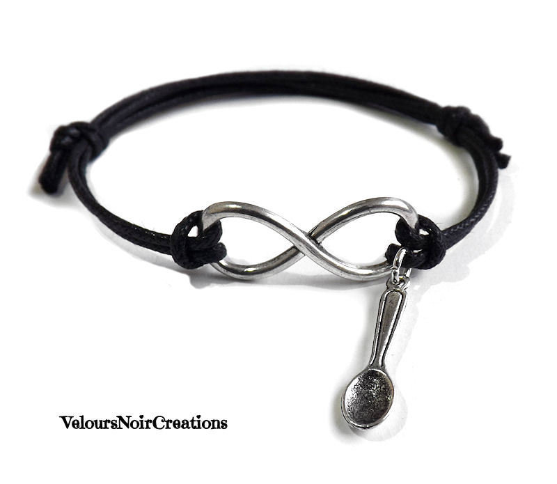 Coppia bracciali infinito con ciondoli forchetta e cucchiaio - Gioi