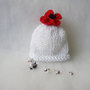 Cappellino per neonata / Cappellino cotone bambina / Accessori neonata / Cappellino Fatto a mano / Photo prop / Rosso Papavero 