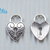 8 charms cuore lucchetto 20x13mm