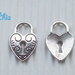8 charms cuore lucchetto 20x13mm